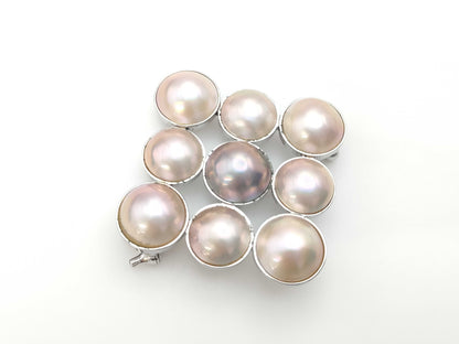 TASAKI Mabe Pearl Bracelet/Bangle, Diameter: Approx. 9.8-10.7mm, Sterling Silver, 10.8g 