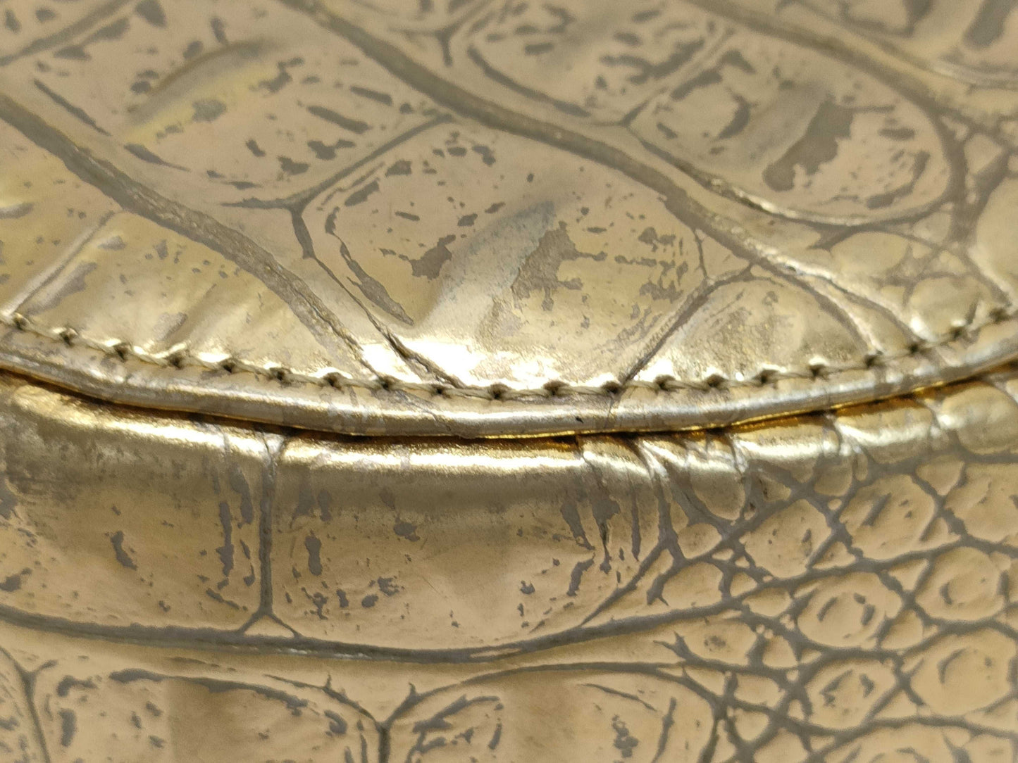 CHANEL Lamb Crocodile Embossed Shoulder Bag with Seal