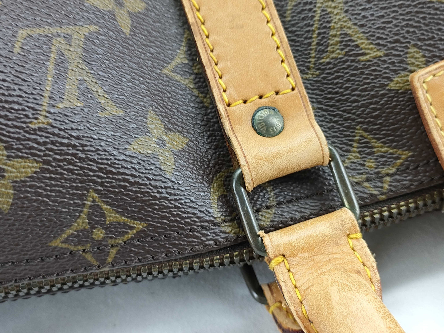 LOUIS VUITTON Monogram Keepall 50 Boston Bag with Name Tag and Engraving