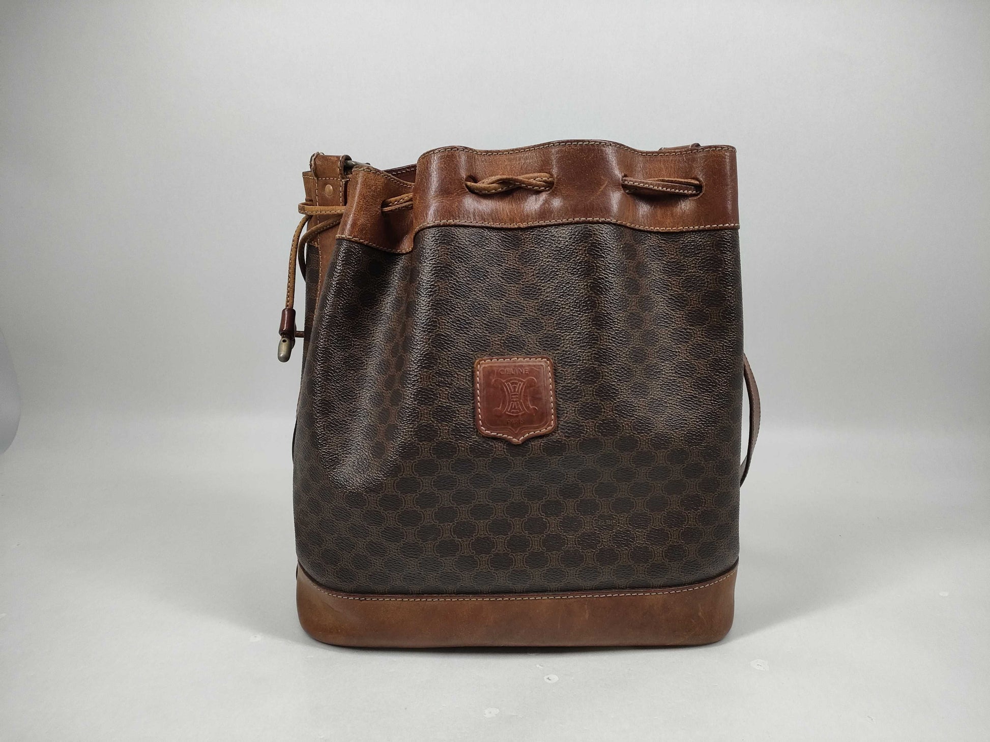 CELINE Macadam Drawstring Shoulder Bag