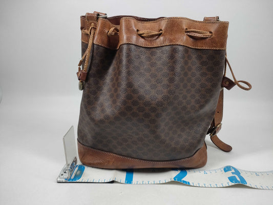 CELINE Macadam Drawstring Shoulder Bag