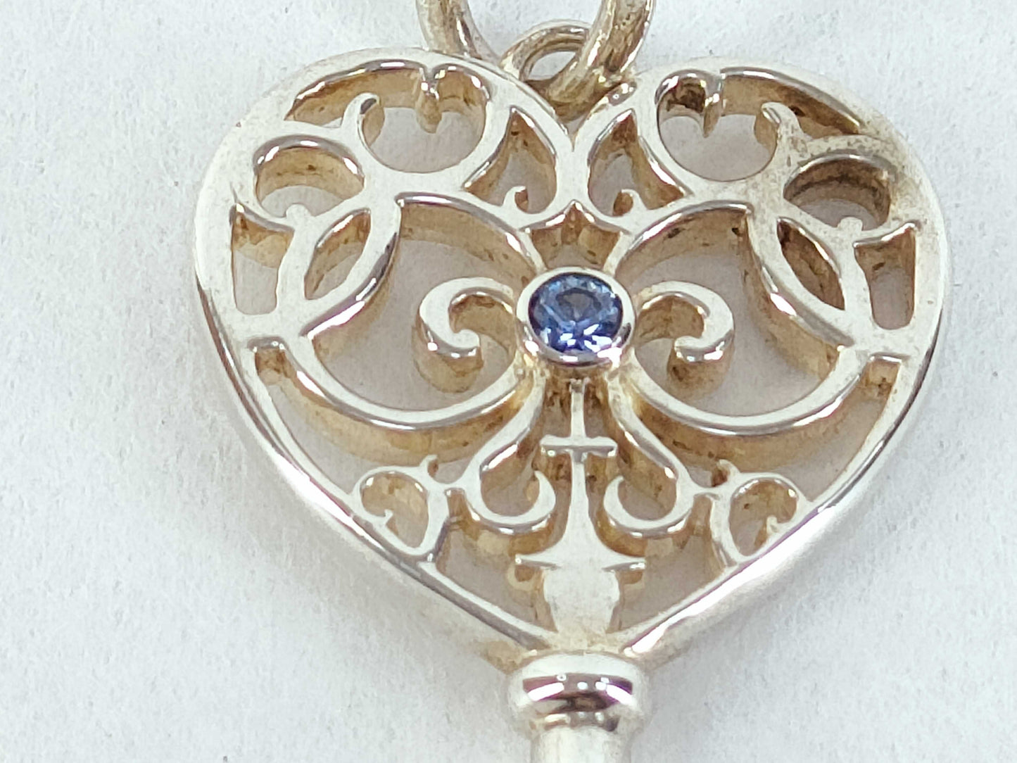 Tiffany & Co. Enchanted Heart Key Sapphire Pendant Top