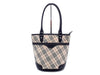 BURBERRY Nova Check Leather Tote Bag