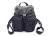 PRADA Nylon Black Triangle Plate Backpack