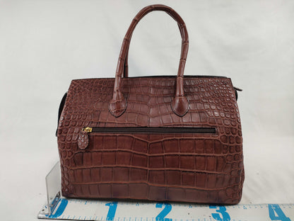 High-class JRA Crocodile Birkin-type Brown Handbag