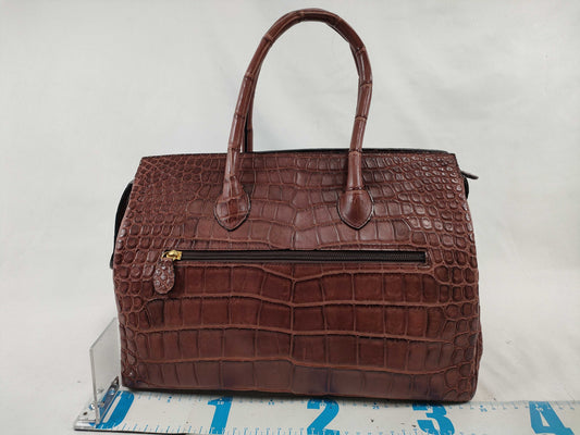 High-class JRA Crocodile Birkin-type Brown Handbag
