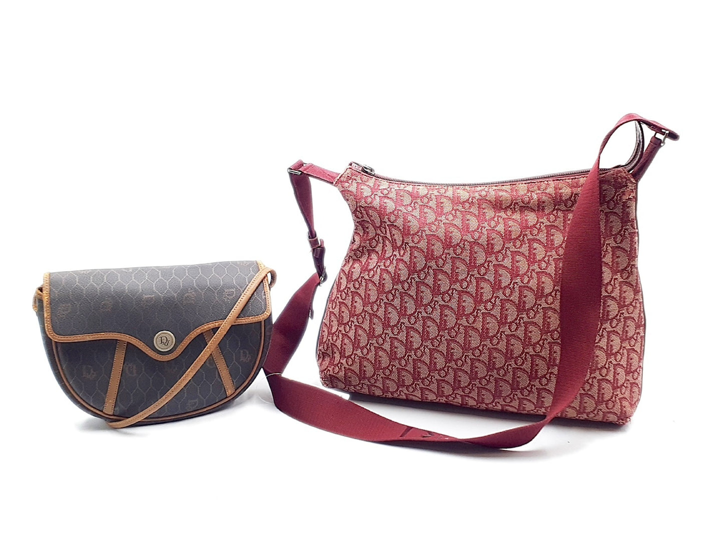 Dior 2-Piece Trotter Shoulder Bag Set with Honeycomb Pattern Leather Shoulder Bag