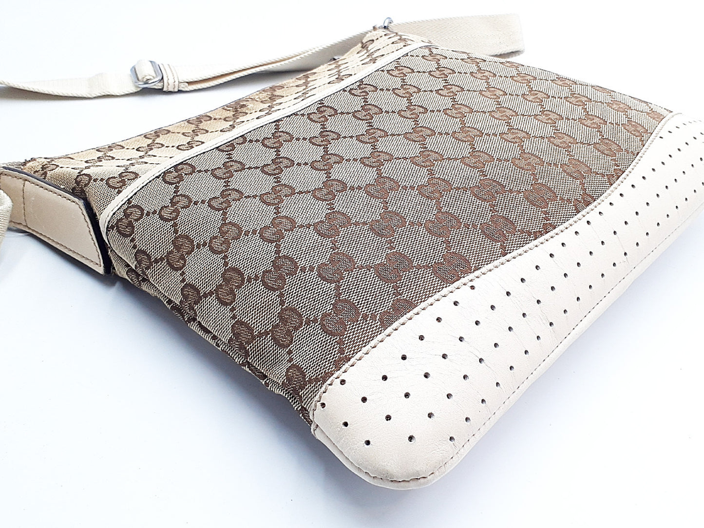 GUCCI 3-Piece Set GG Canvas Leather Tote Bag with Leather Shoulder Bag