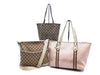 GUCCI 3-Piece Set GG Canvas Leather Tote Bag with Leather Shoulder Bag