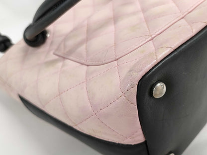 CHANEL Cambon Cambon Line Tote Bag Pink Tote Bag