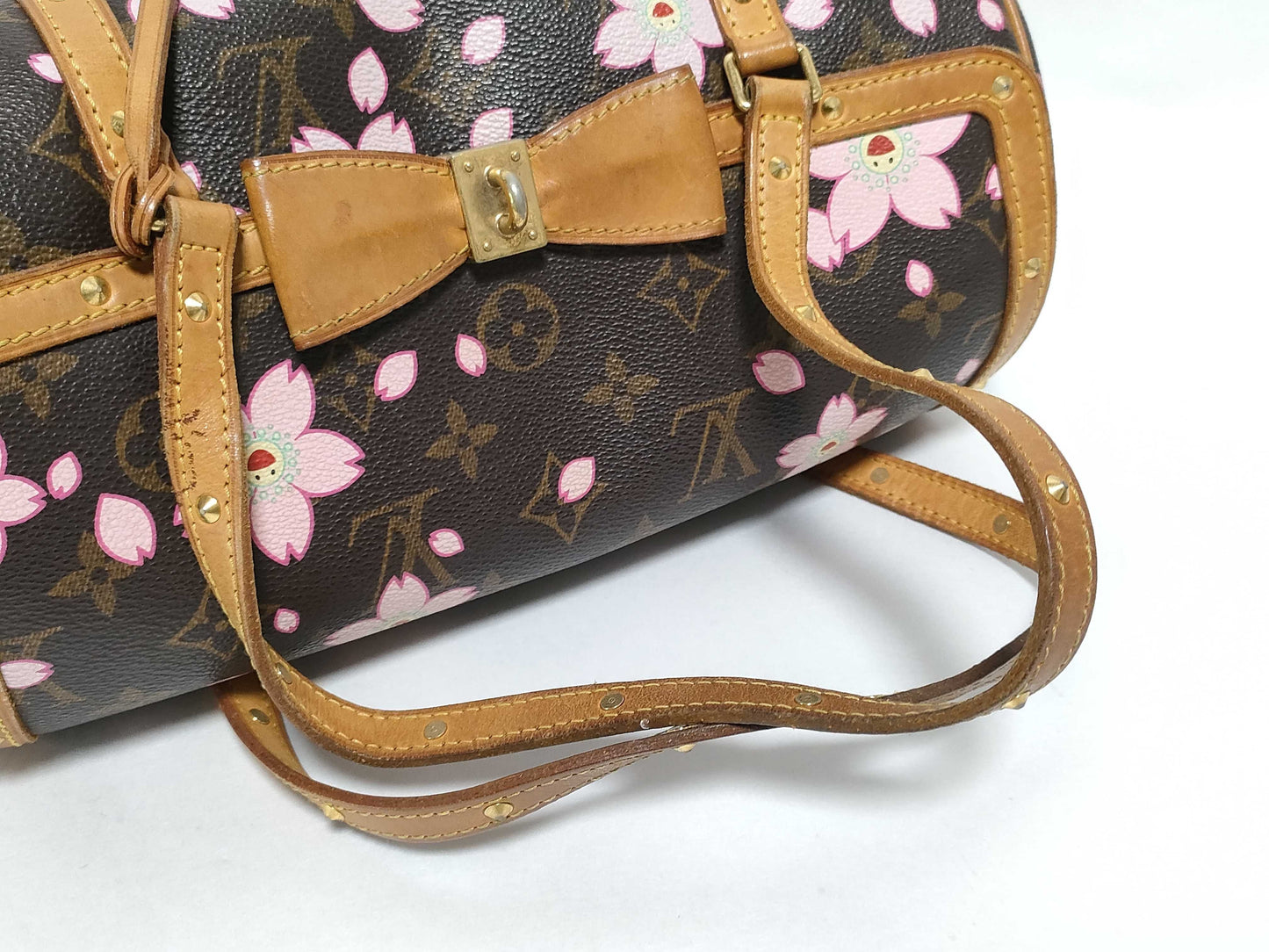 LOUIS VUITTON Monogram LOUIS VUITTON LV Papillon GM M92009 Takashi Murakami Collaboration Monogram Cherry Blossom Handbag