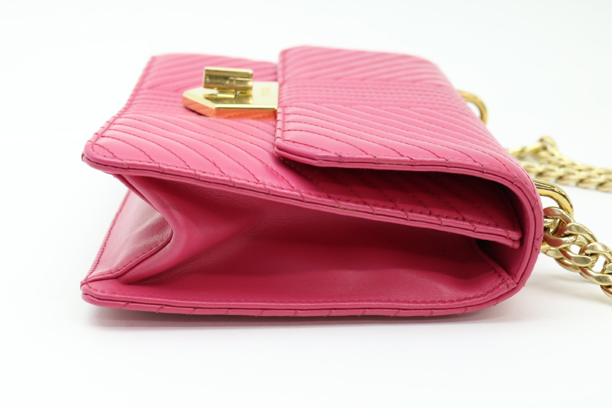 PRADA Quilted Leather Turnlock Chain Shoulder Bag