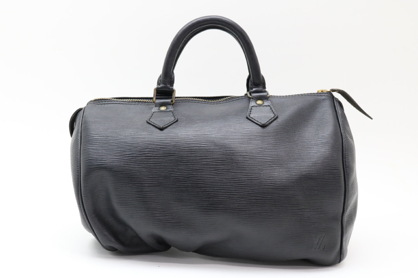 LOUIS VUITTON Epi Noir Speedy 30 Handbag