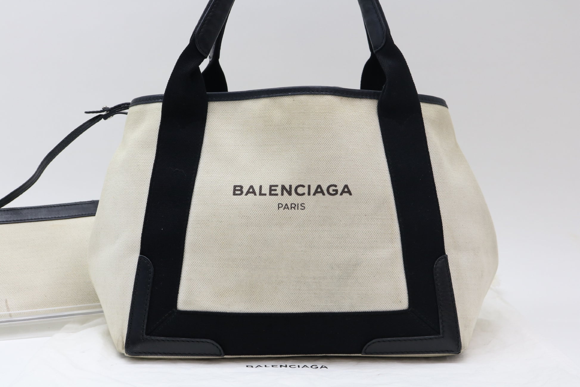 BALENCIAGA Canvas x Leather Tote Bag