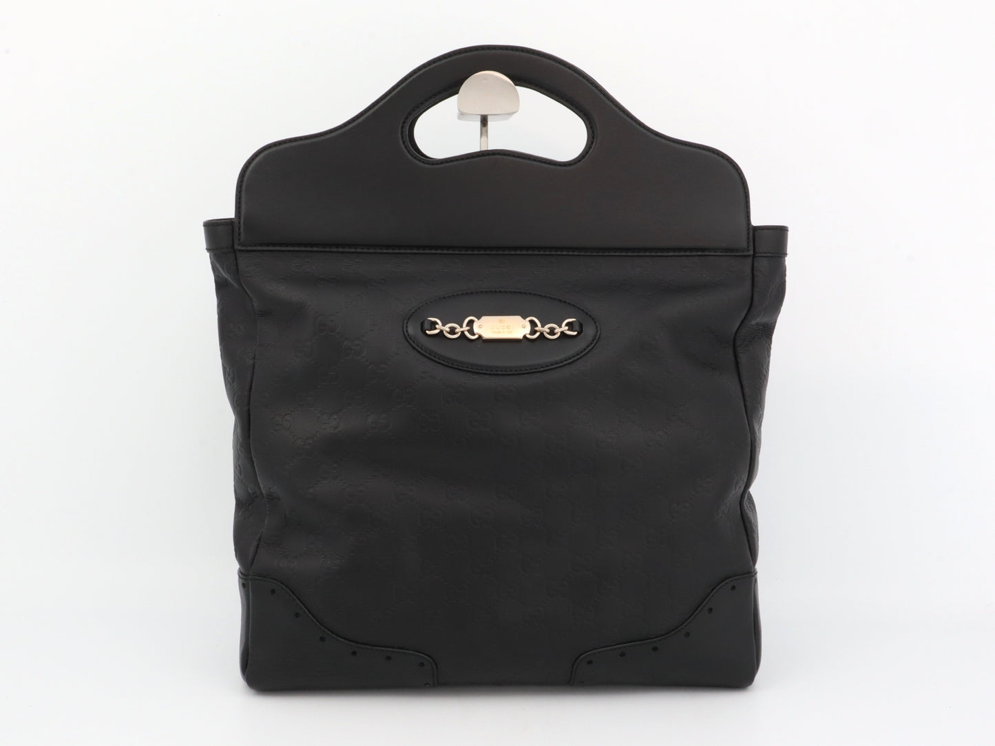 GUCCI Guccissima Horsebit Leather Black W35cm 145777 Handbag