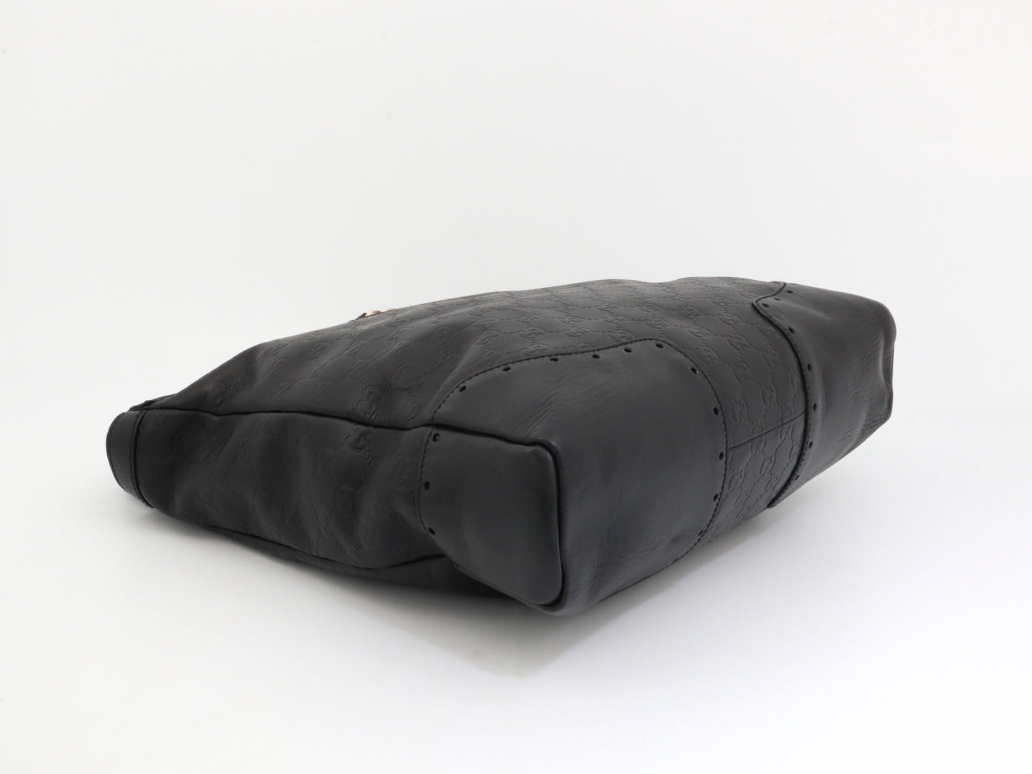 GUCCI Guccissima Horsebit Leather Black W35cm 145777 Handbag