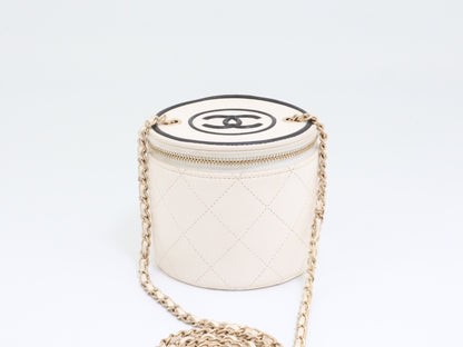CHANEL Lambskin Matelasse Vanity Bag with Seal, Size 31, W10cm, Chain Shoulder Bag