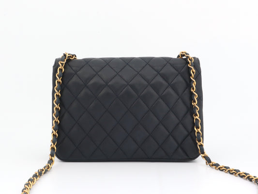 CHANEL Matelasse Lambskin Shoulder Bag with Seal and Card, No. 1, W23cm, Chain