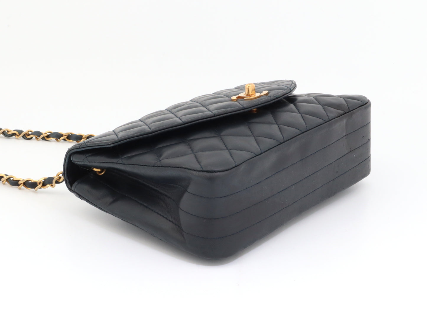 CHANEL Matelasse Lambskin Shoulder Bag with Seal and Card, No. 1, W23cm, Chain