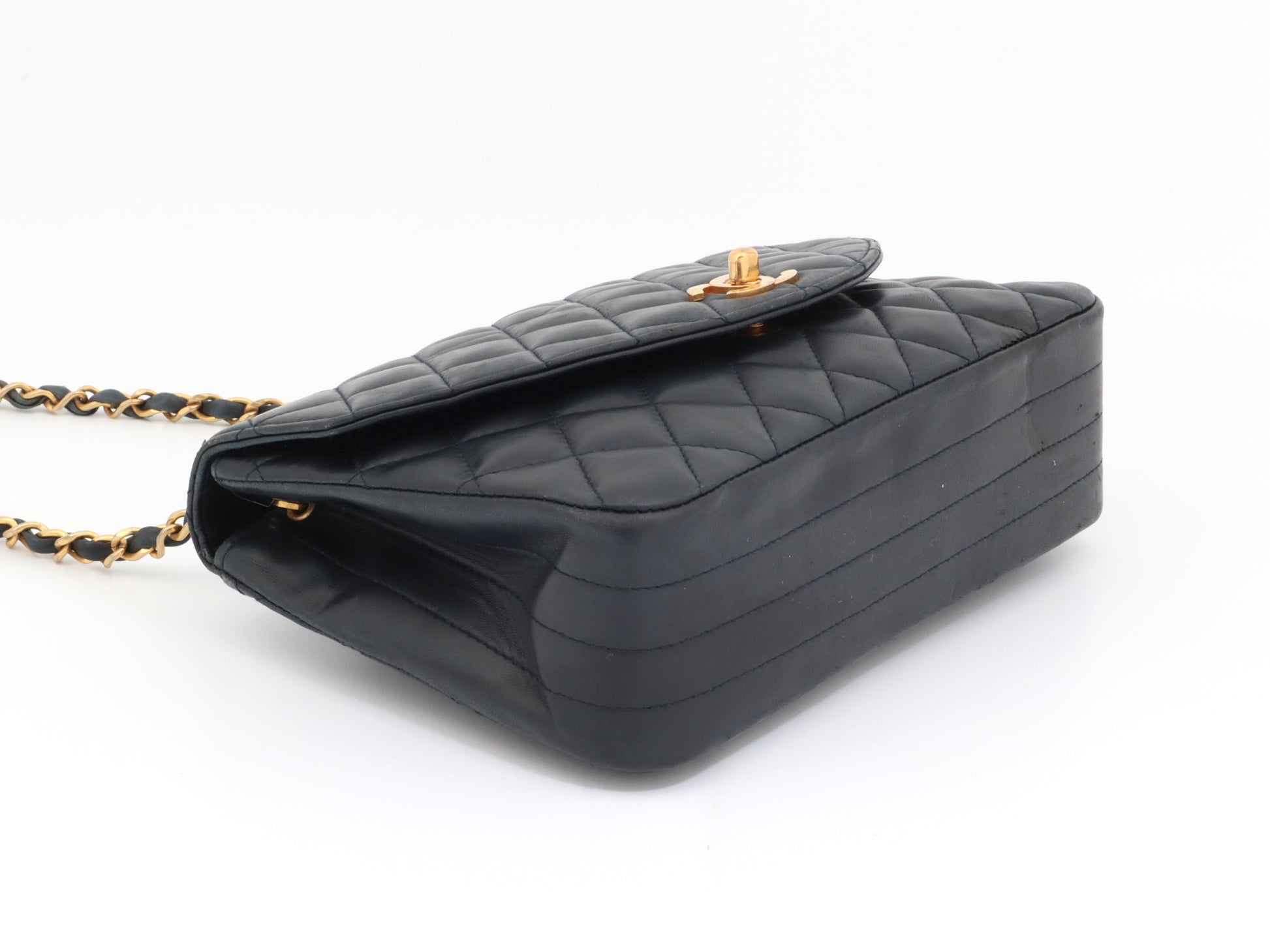 CHANEL Matelasse Lambskin Shoulder Bag with Seal and Card, No. 1, W23cm, Chain