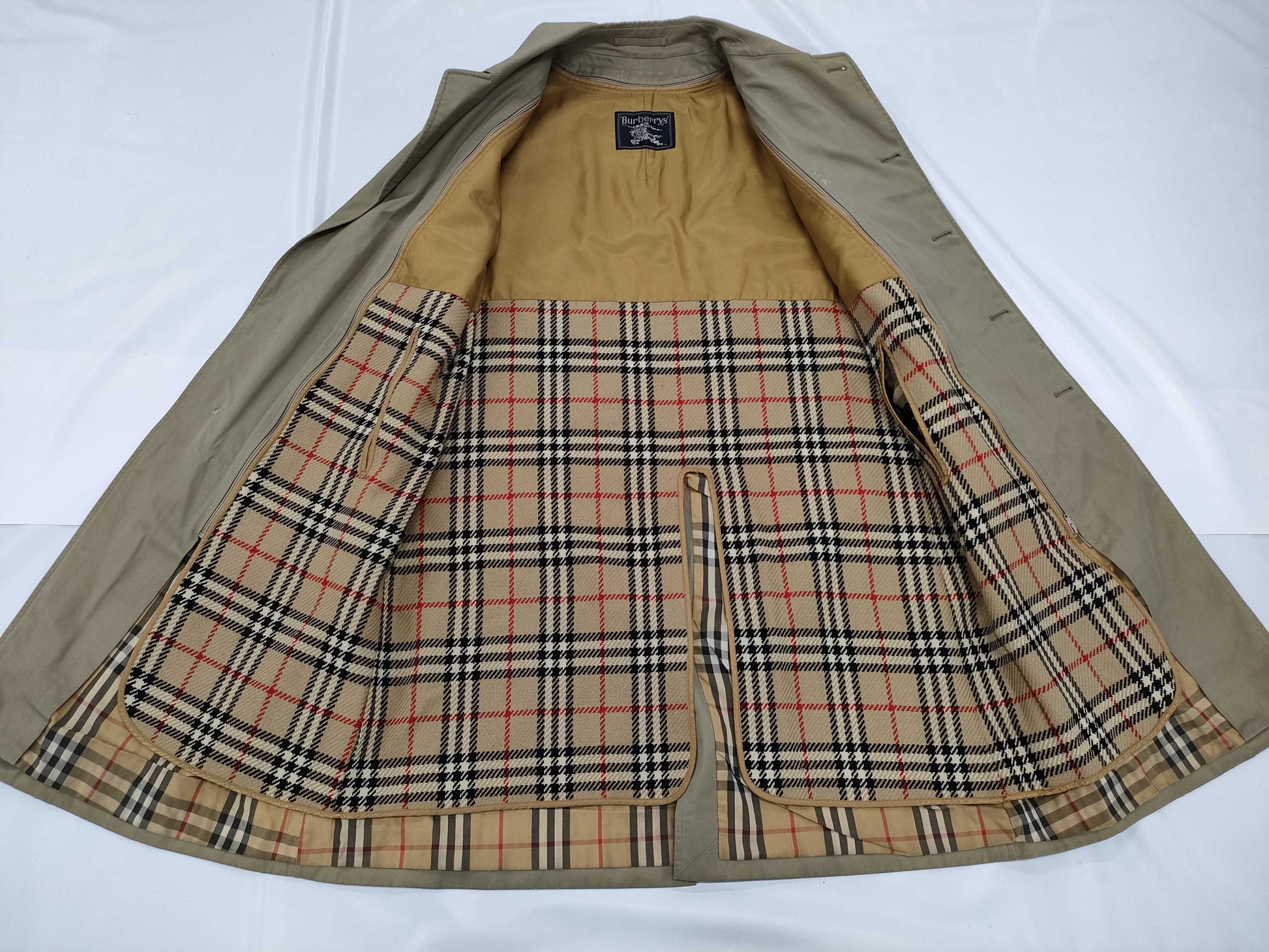 Burberry Nova Check Lined Balcony Coat, Size 170, C-TK83 Coat