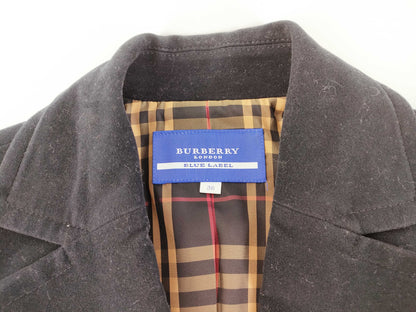 BURBERRY BLUE LABEL Velour Nova Check Black Outer Jacket
