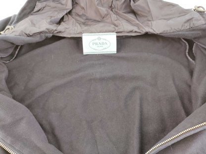 PRADA Prada Blue Tag Hoodie with Nylon and Rubber Logo