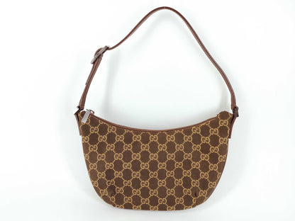 GUCCI GG Canvas Handbag Pouch Brown