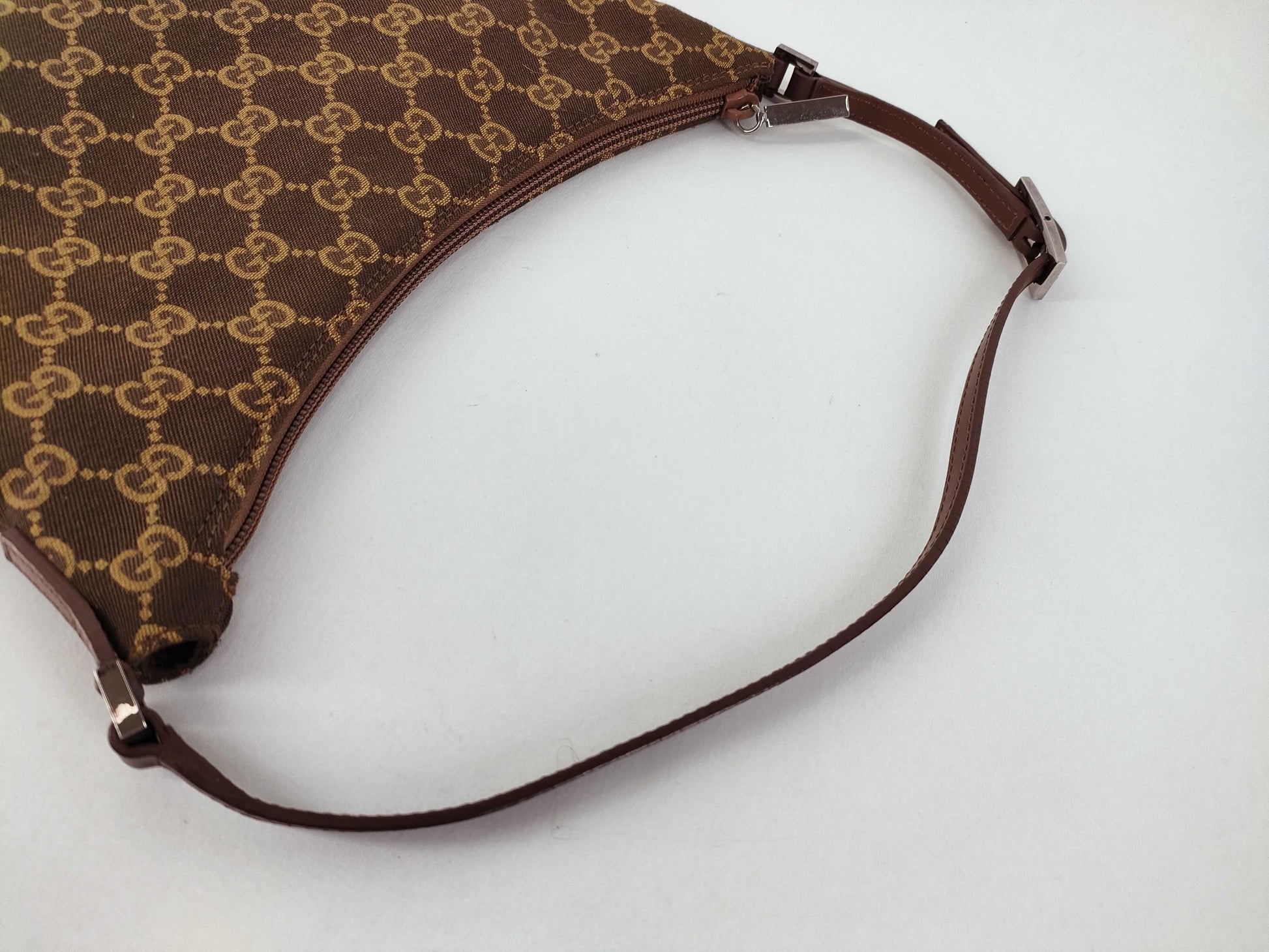 GUCCI GG Canvas Handbag Pouch Brown