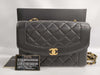 CHANEL Diana Matelasse Chain Shoulder Bag with Turnlock, Black