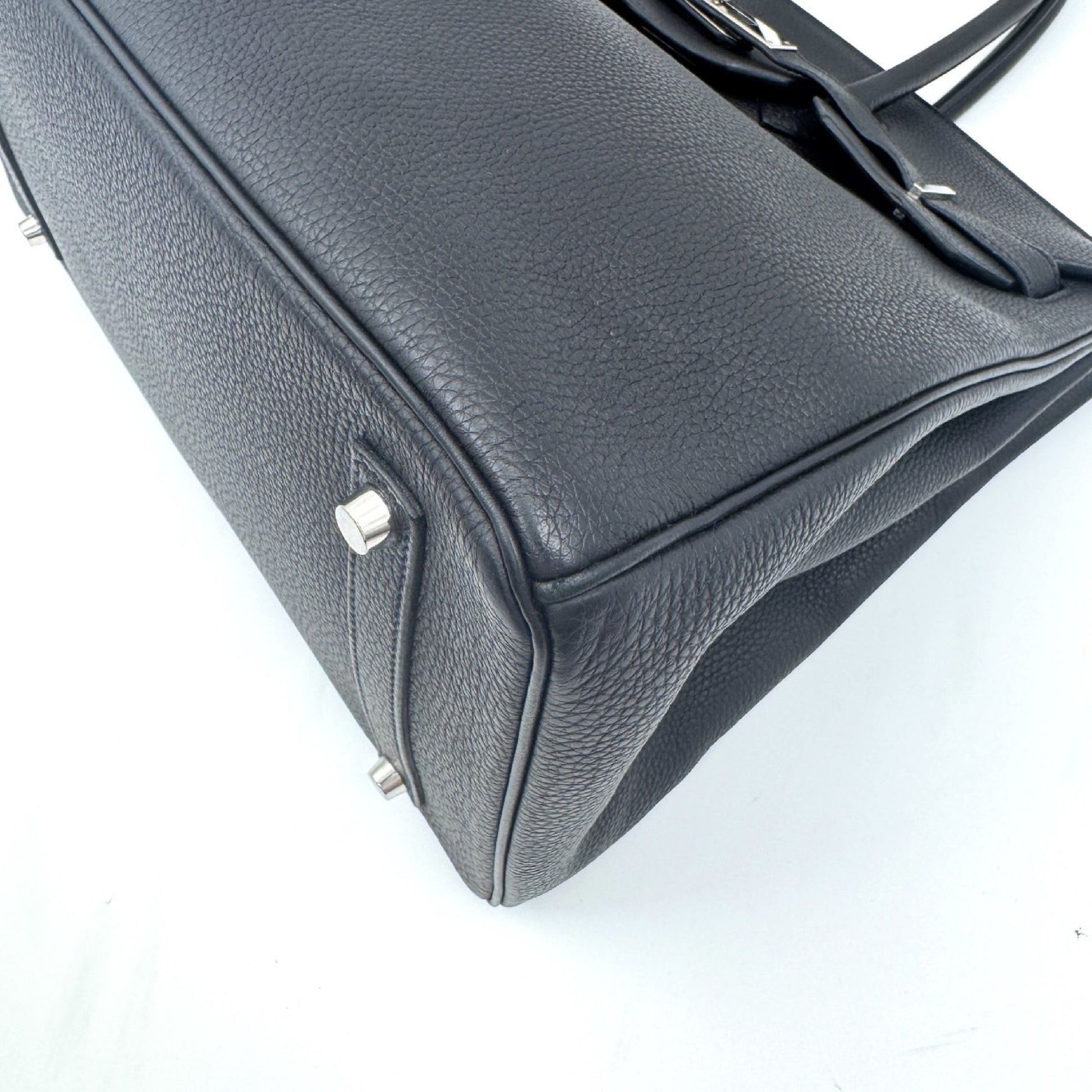 HERMES Birkin 35 Black Y Stamp Handbag