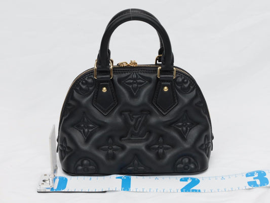 LOUIS VUITTON Bubble Gram Alma BB M59793 Black RFID Verified Shoulder Bag