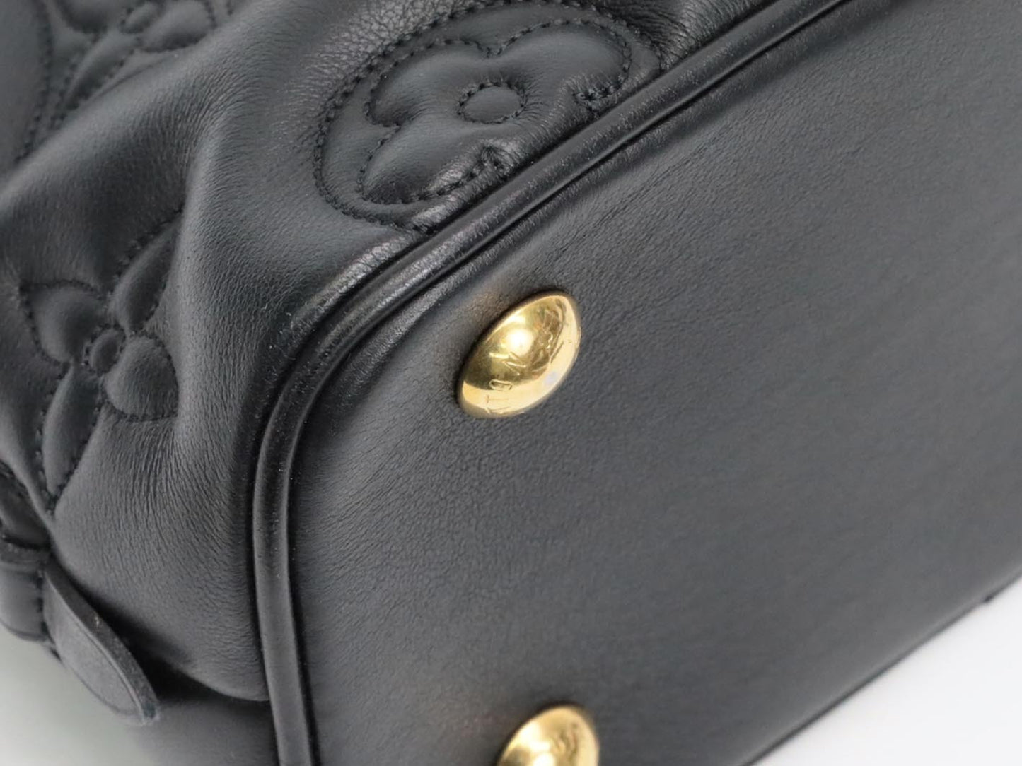 LOUIS VUITTON Bubble Gram Alma BB M59793 Black RFID Verified Shoulder Bag