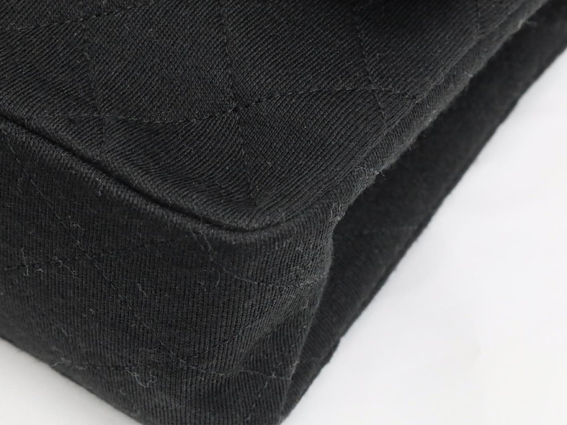 CHANEL Cotton Double Flap Shoulder Bag