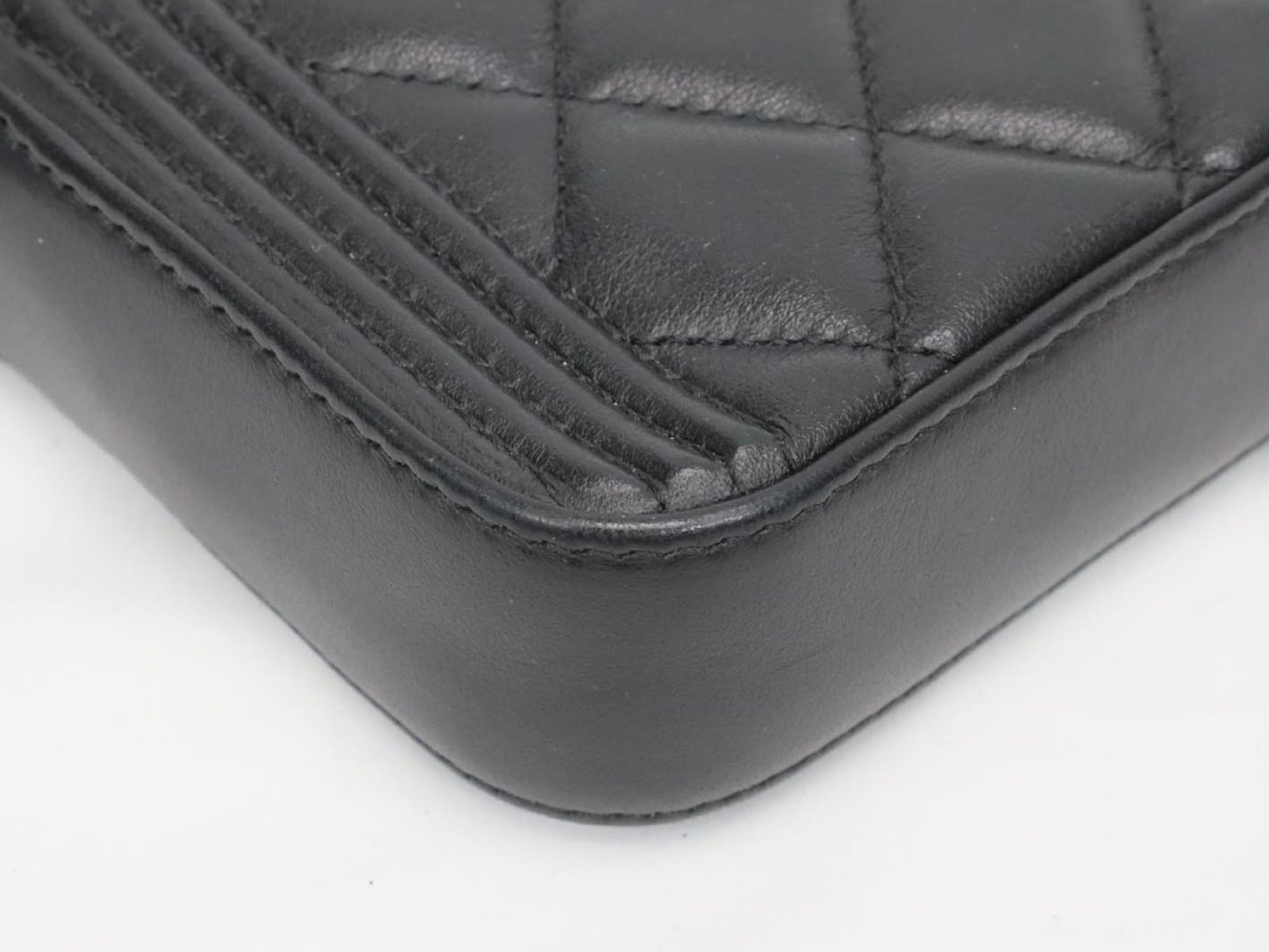 CHANEL Boy Chanel Lambskin Chain Wallet in Black with Gold Hardware, No. 24 Shoulder Bag