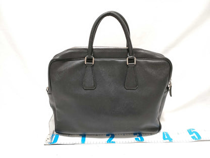 PRADA Saffiano Leather Triangle Logo Business Bag Black