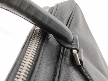 PRADA Saffiano Leather Triangle Logo Business Bag Black