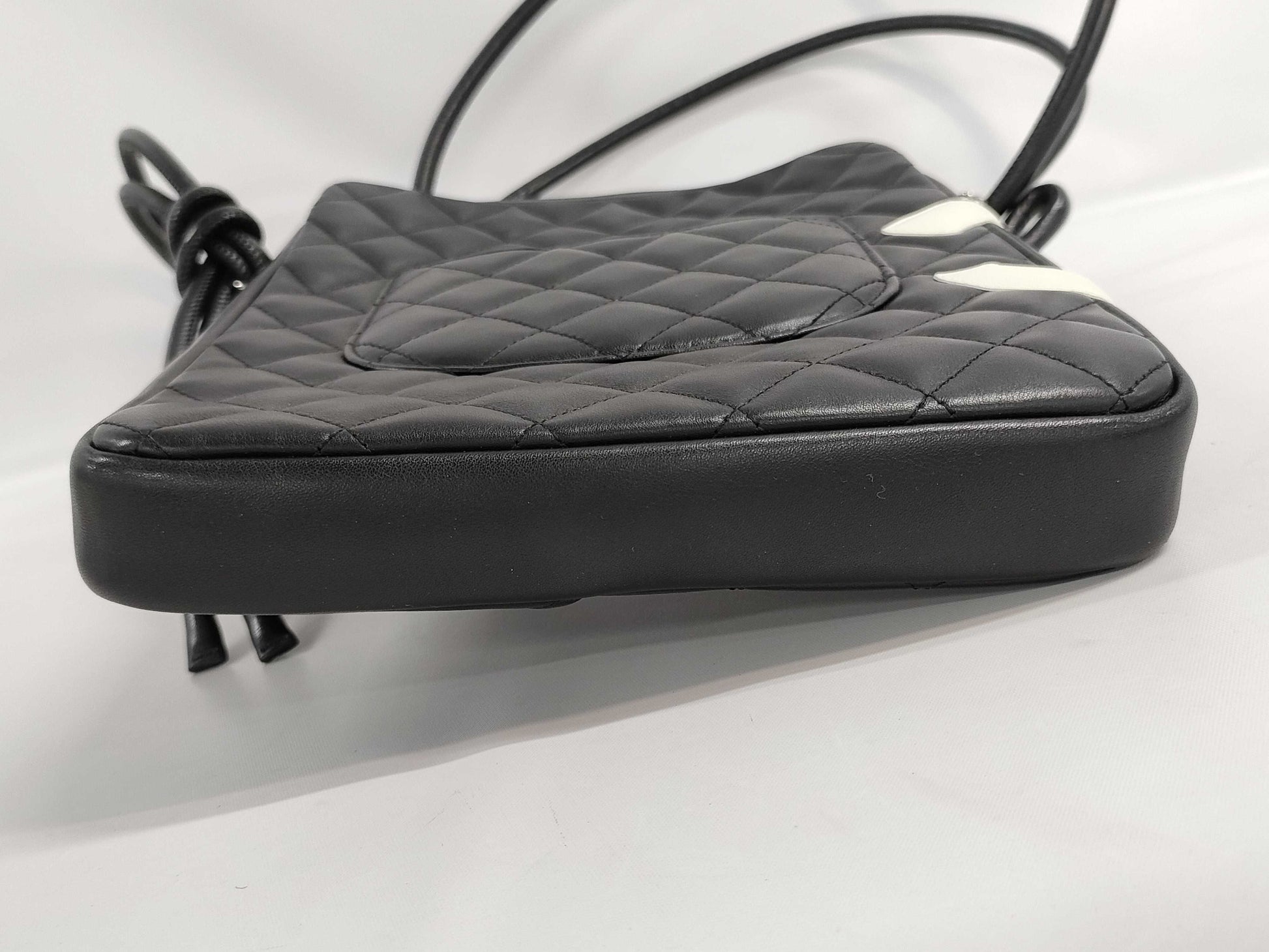 CHANEL Cambon Line Shoulder Bag, Black/White, W19cm, Shoulder Bag