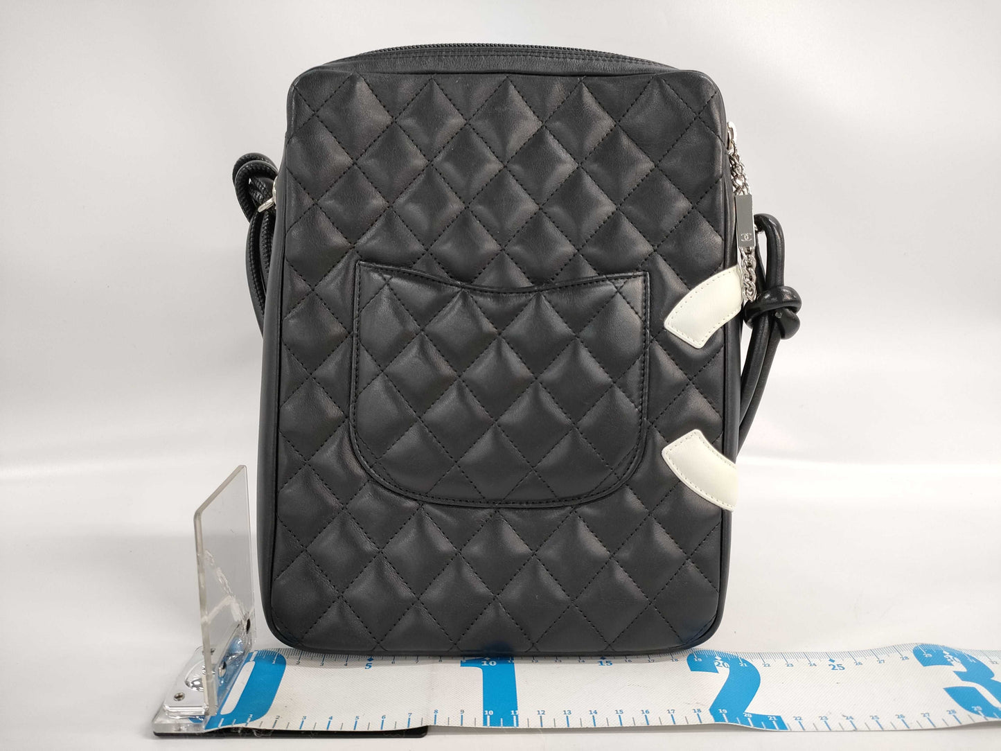 CHANEL Cambon Line Shoulder Bag, Black/White, W19cm, Shoulder Bag