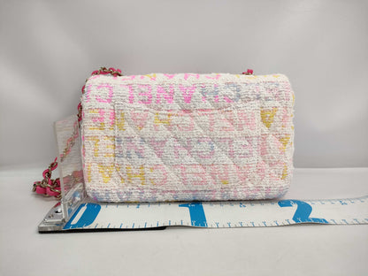 CHANEL Minimato Tweed Logo White Pink GP Shoulder Bag