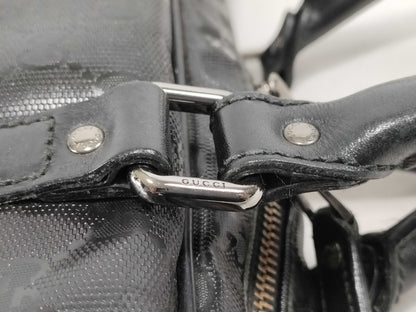 GUCCI GG Imprime Gucci 201480 GG Imprime Black Leather x PVC Handbag Business Bag