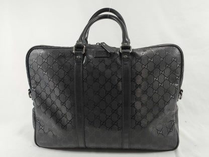 GUCCI GG Imprime Gucci 201480 GG Imprime Black Leather x PVC Handbag Business Bag