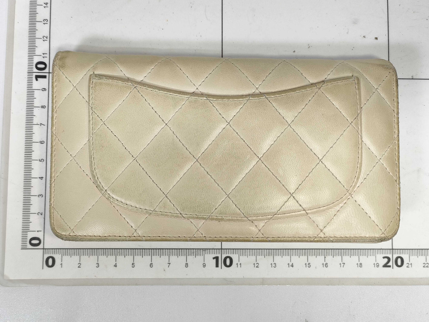 CHANEL Matelasse Coco Mark Silver Lambskin Leather Long Wallet