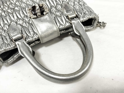 Miu Miu Miu Nappa Handbag with Crystal Jewel and Silver Accents