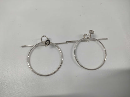 HERMES Loop MM Silver Earrings 25S009387 Earrings