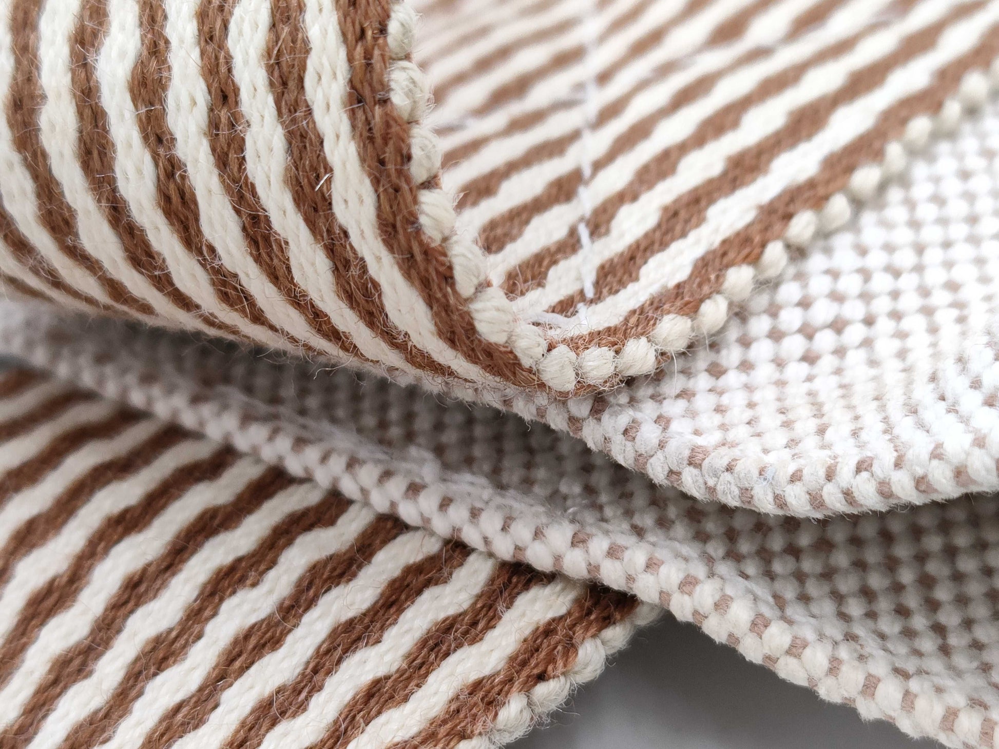 HERMES New Foul Tote MM Foul Tote Tote Handbag Striped Beige Handbag