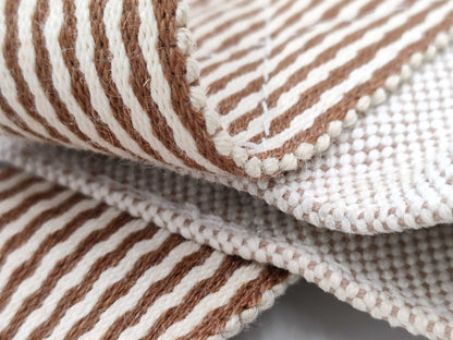 HERMES New Foul Tote MM Foul Tote Tote Handbag Striped Beige Handbag