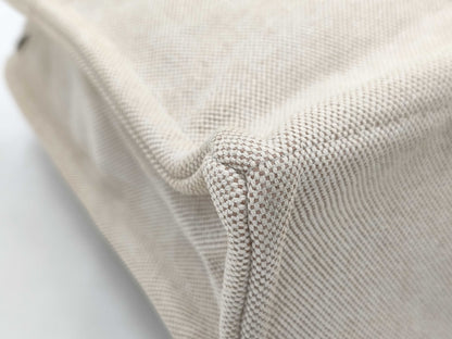 HERMES New Foul Tote MM Foul Tote Tote Handbag Striped Beige Handbag