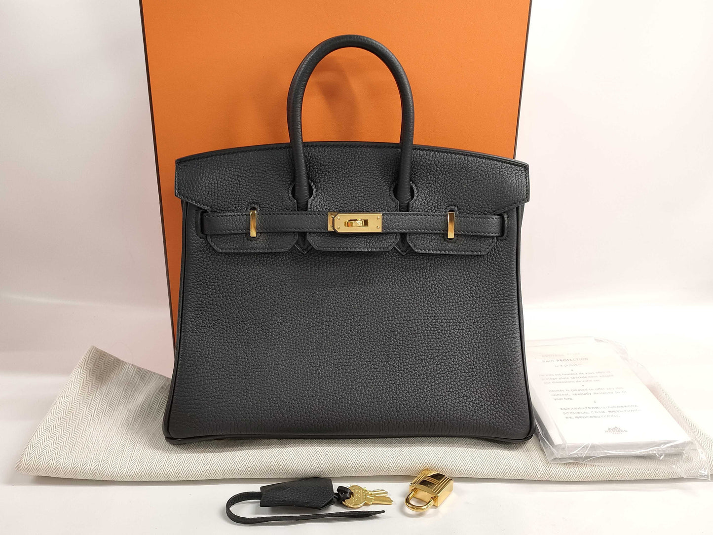 HERMES Birkin 25 Black Handbag