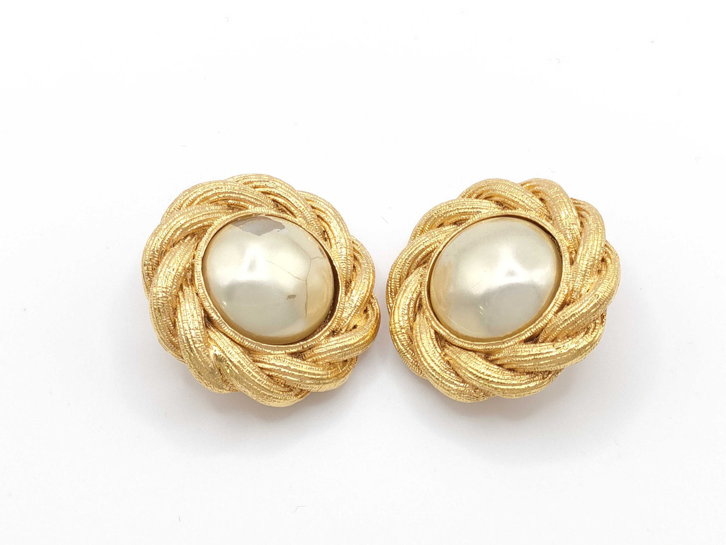 CHANEL Faux Pearl Earrings